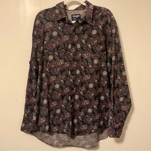 Vintage Wrangler Western Cowboy Cut X Long Tails Paisley Shirt 17-36